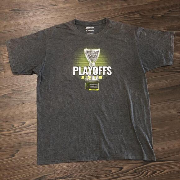 Men’s Grey 2018 Monster NASCAR Cup Playoffs Graphic Tee - Picture 1 of 3